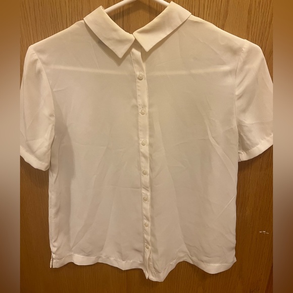 Wednesday Adams Inspired Gothic Collared White Button Up - Picture 7 of 7